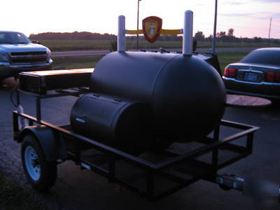 Bbq smoker trailer portable pit hog cooker 250 gallon