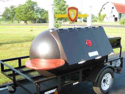 Bbq smoker trailer portable pit hog cooker 250 gallon