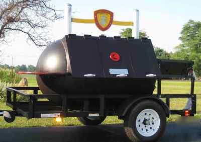 Bbq smoker trailer portable pit hog cooker 250 gallon