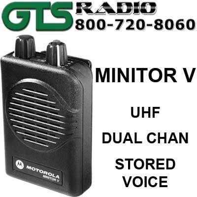 Motorola uhf minitor v 5 fire stored voice f 2 ch pager