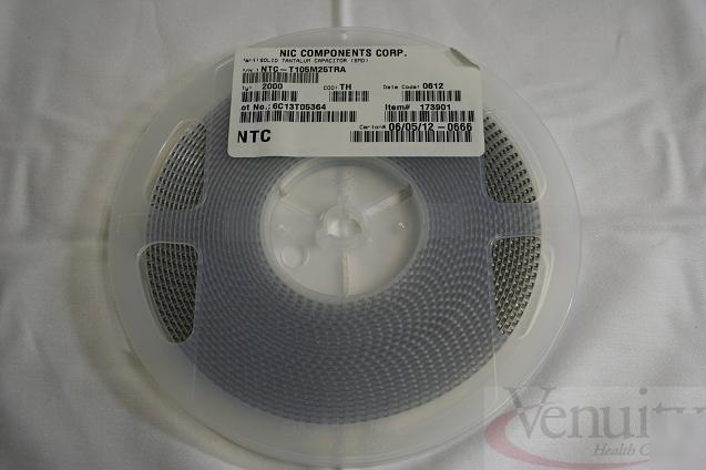 Nic ntc-T105M25TRA chip capacitors cs/2000