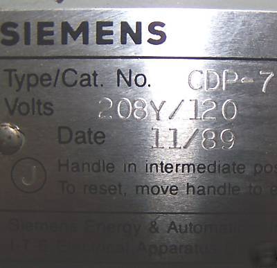 Siemens 225 amp main lug electrical panelboard cdp-7 