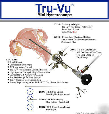 Storz (style) tru-vuÂ® mini hysteroscope,30Â° x 2.9MM