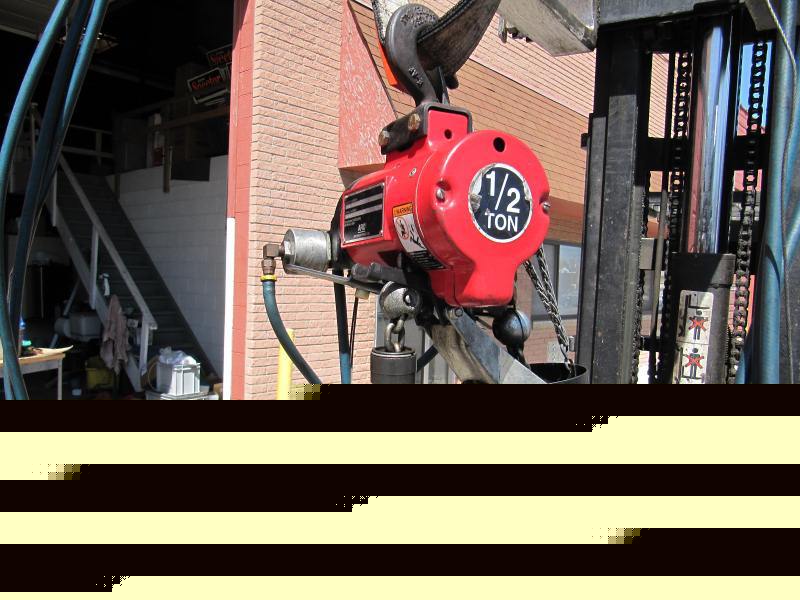 1/2 ton aro air chain hoist, pendant control 12â€™ lift