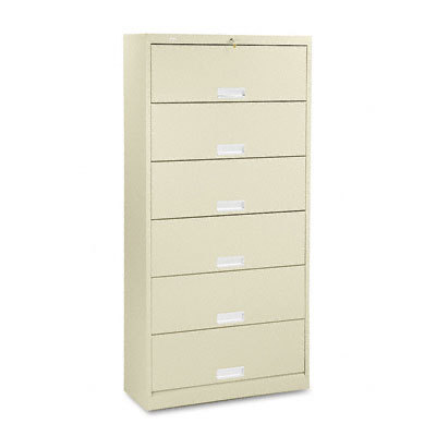 600 series 6-shelf steel receding door file, ltr putty