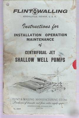 Flint walling manual centrifugal jet pump shallow well