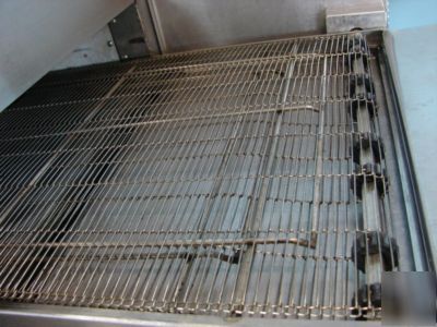 Lincoln elec. double stack conveyor pizza oven on cart