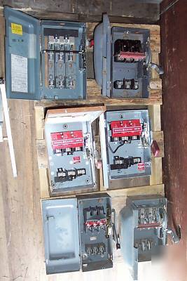 Lot of 6: 30 amp 600 volt disconnect switches