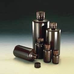 Nalge nunc boston round bottles, amber, high: 2004-0016