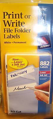 New avery 55202 print or write file folder 882 labels 