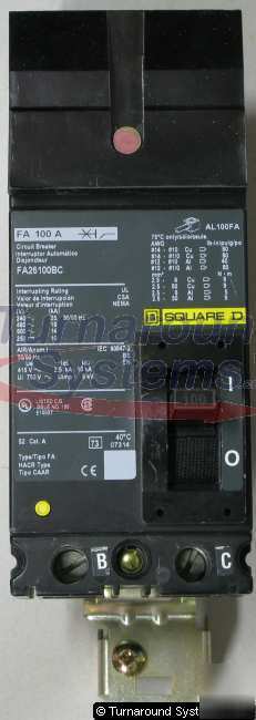New square d FA26100CB circuit breaker, 100 amp, 