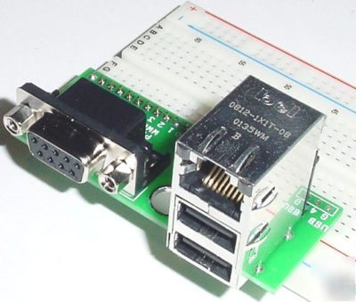Usb + RJ45 w/ magnetics + DB9 female brdboard adptr kit