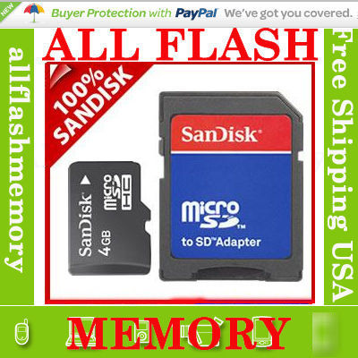 Scandisk sandisk 4GB micro sd sdhc microsd memory card