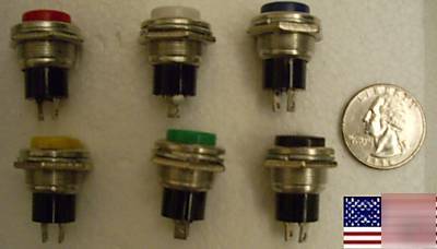 12X 6 colors push button nc normally closed *usa 12 pcs