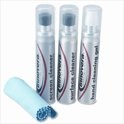 Innovera compact desktop cleaning kit, four-piece