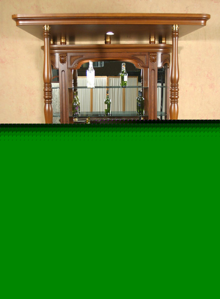 Mahogany marble top canopy home cocktail bar brass rail