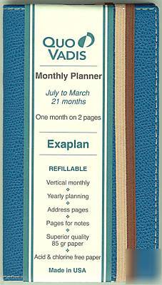 Quo vadis club 2010-11 academic monthly 3.38X5.88 teal