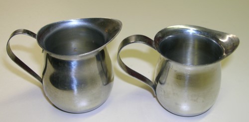 Stainless steel individual restaurant creamers (2) 