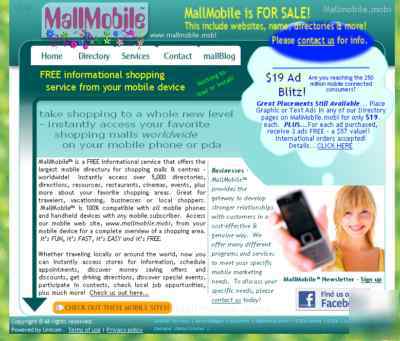 Mobile shopping mall directory business mobi stores