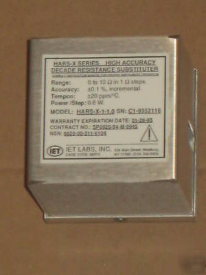 New decade resistor hars-x series, iet labs, 