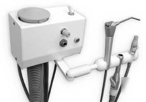 Two dental vacuum packages with swing arms & syringes