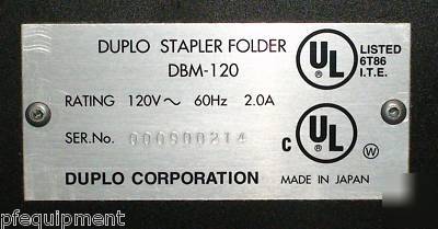 Duplo booklet maker system