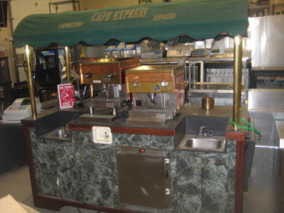 Expresso coffee kiosk cart with equipment