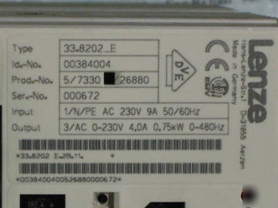Lenze ac drive type 33.8202-e & lenze 33.21711B module