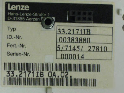 Lenze ac drive type 33.8202-e & lenze 33.21711B module