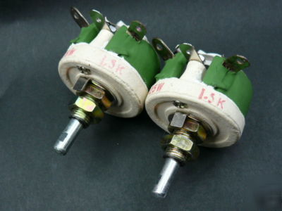 New 2* rheostat 25W 1K5 ohm rotary ceramic wire-wound, 