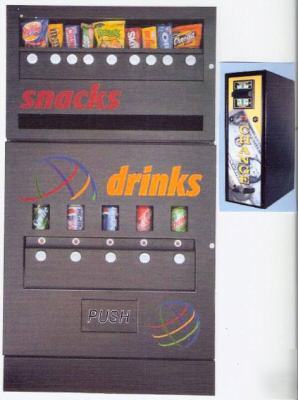 Snack & soda combo machine w/ bill changer complete set