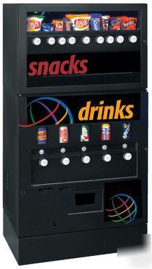 Snack & soda combo machine w/ bill changer complete set