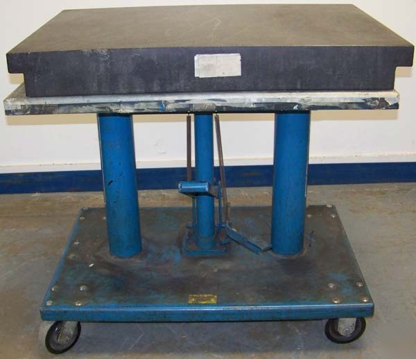 Hercules industries hydraulic worktable w/granite plate