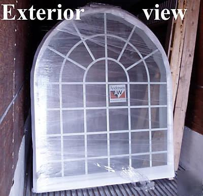 Andersen circle top picture window, colonial grilles