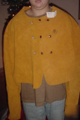 Leather rawhide split welders jacket oki comfort line l