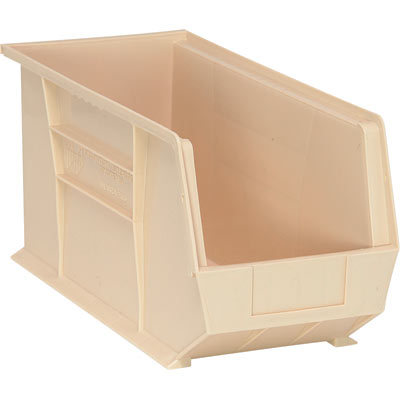 Quantum storage heavy duty stacking bin ivory box of 6