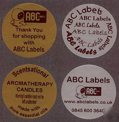 2500 50MM diameter round labels - gold or silver