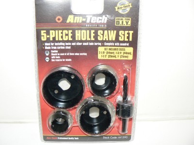 5 pc hole saw cutter cutting cups set pilot drill bit