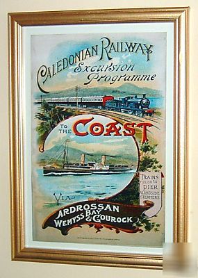 Caledonian railway ardrossan stylishly framed poster 