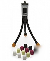 Flip video tripod with interchangeable feet