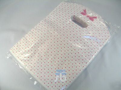 Lot of 100 pink dot tote shopping plastic handbag bags