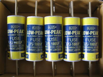 Lot of 5 bussmann low-peak fuse lpj-100SP