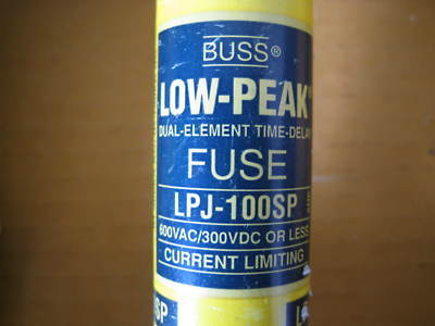 Lot of 5 bussmann low-peak fuse lpj-100SP