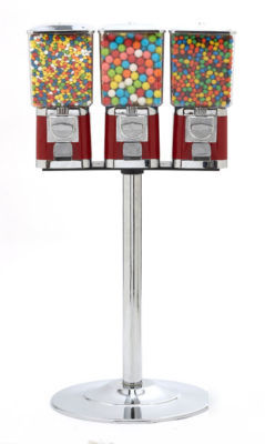 Pro line triple head vending machine with chrome stand