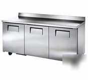 True twt-72| 3 door work top refrigerator s/s| 19CUFT