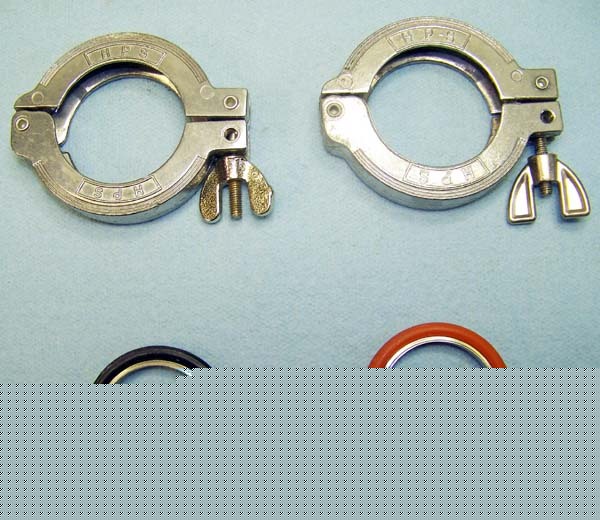 2 mks hps kf NW40 wing nut clamps +2 rings high vacuum