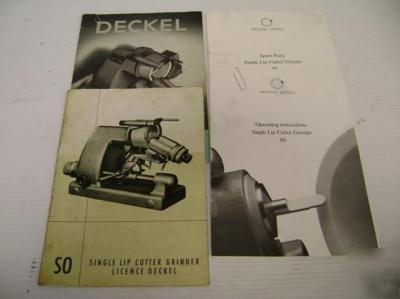 Deckel so tool cutter grinder machine mill milling 9G's