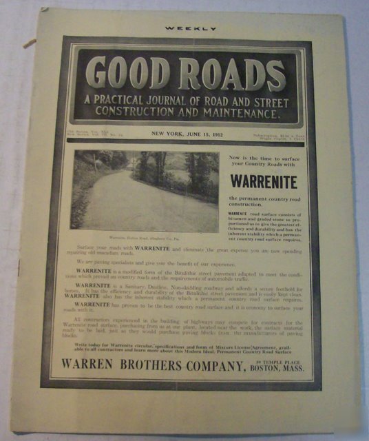 Good roads 1912 construction magazine vol.61, no.24