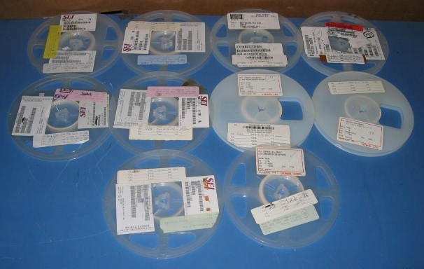 Lot of 10 reels of mixed quantity resistors