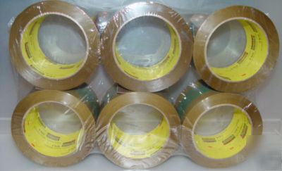 New 3M scotch premium packing 375 tape 6 rolls 72MM 50M